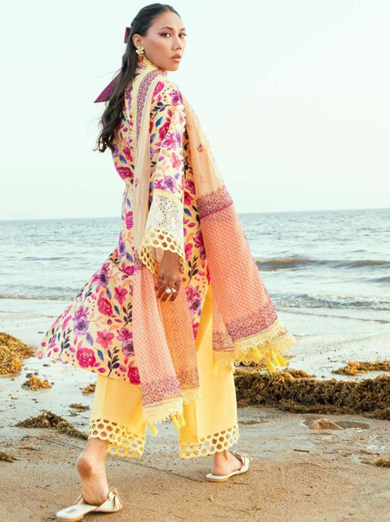Lawnkaari Lawn Collection 2025 By Sidra Fahad (Hibiscus)