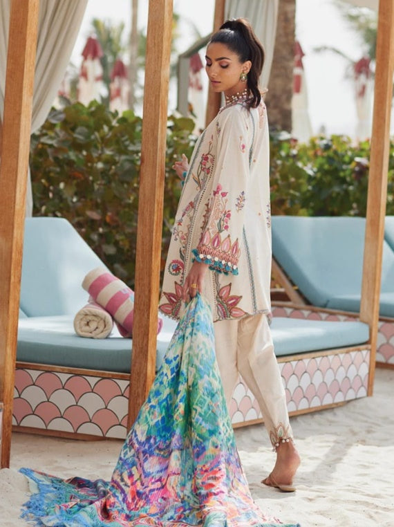 WES By Farah Talib Aziz Luxury Unstitched Lawn Collection 2025 (FTA-02)