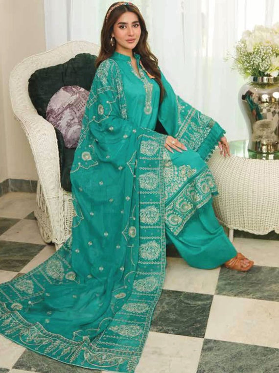 Reenaz by Johra Embroidered viscose staple Collection(JW-126)