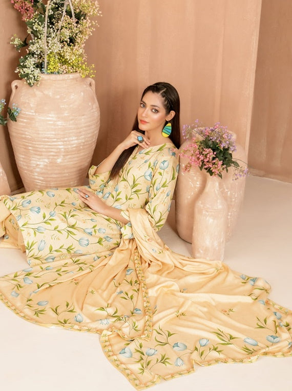 Anzish Fancy Embroidered  Leather Peach Collection By Tawakkal (D-4834)