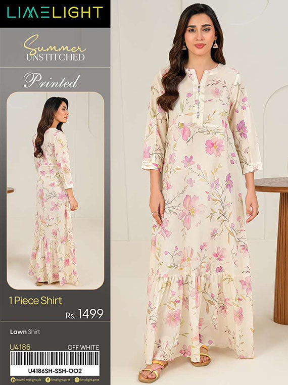 Limelight Printed Lawn Collection 2025 Vol-03 (U4186 Off White)