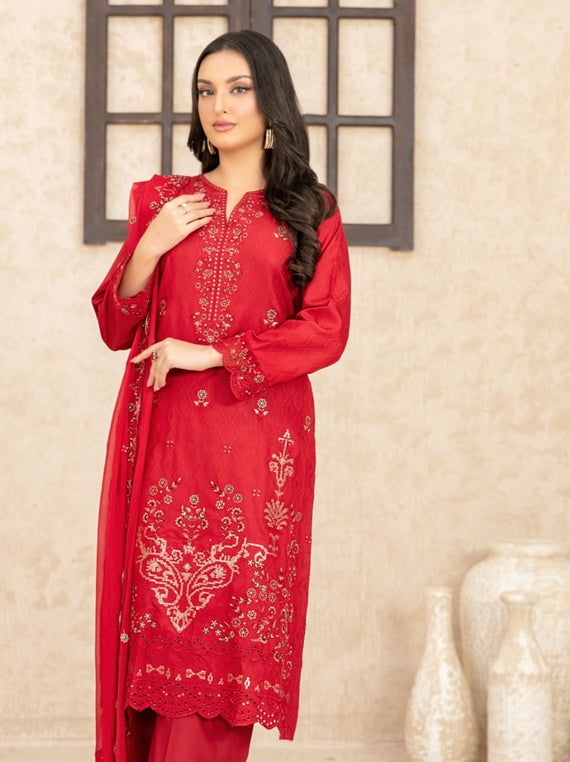 Noemi 3 Piece Un-Stitched Collection By Tawakkal Fabrics (D-4179)