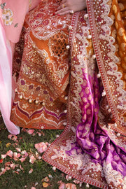 Luxury Embroidered Silk Cutwork Formal Suit with Zari Chiffon Dupatta