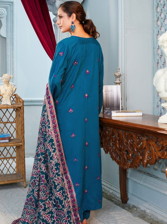 Dastan-e-Noori By 𝑴𝑨𝑵𝑰𝒁𝑨𝒀  Embroidered Karandi Collection (Design-04)
