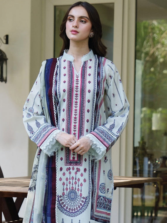 Meerak Summer wine Lawn Collection 2025 (Kelly)