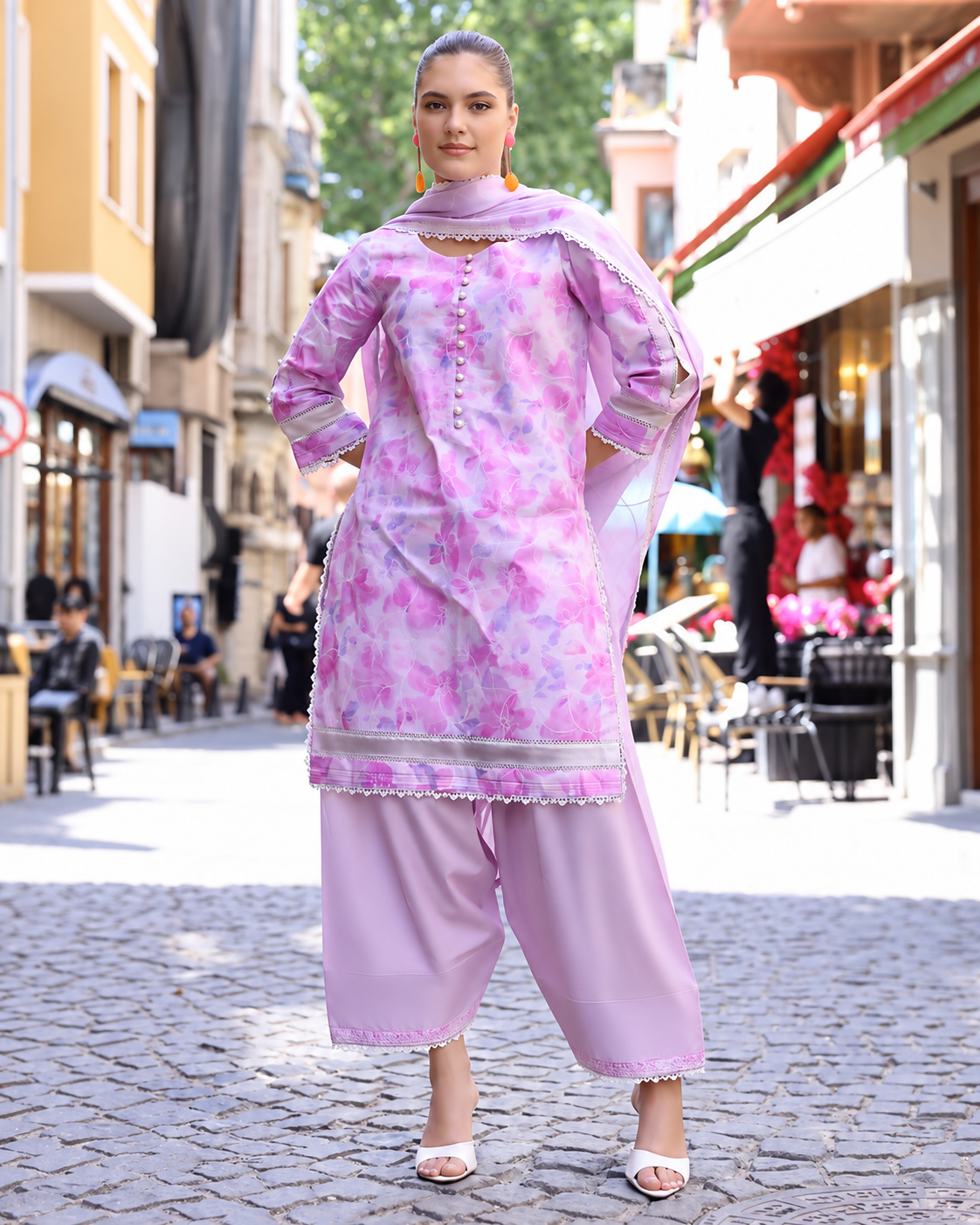 Alzohaib DHAGAKARI Digital Printed Embroidered 3 Piece Lawn Suit