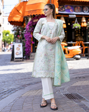 Alzohaib DHAGAKARI Digital Printed Embroidered 3 Piece Lawn Suit