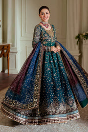 Embroidered Handmade Digital Printed Chiffon 12-Piece Unstitched Suit With Velvet & Organza Borders, Embroidered Dupatta & Dyed Silk Trousers