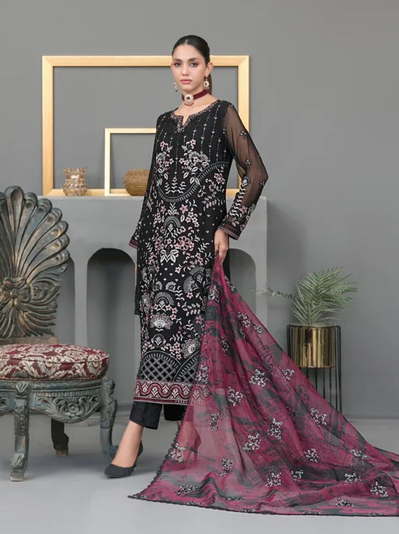 Jiah By Tawakkal Semi-Stitched Chiffon Collection 2024 (D-3750)