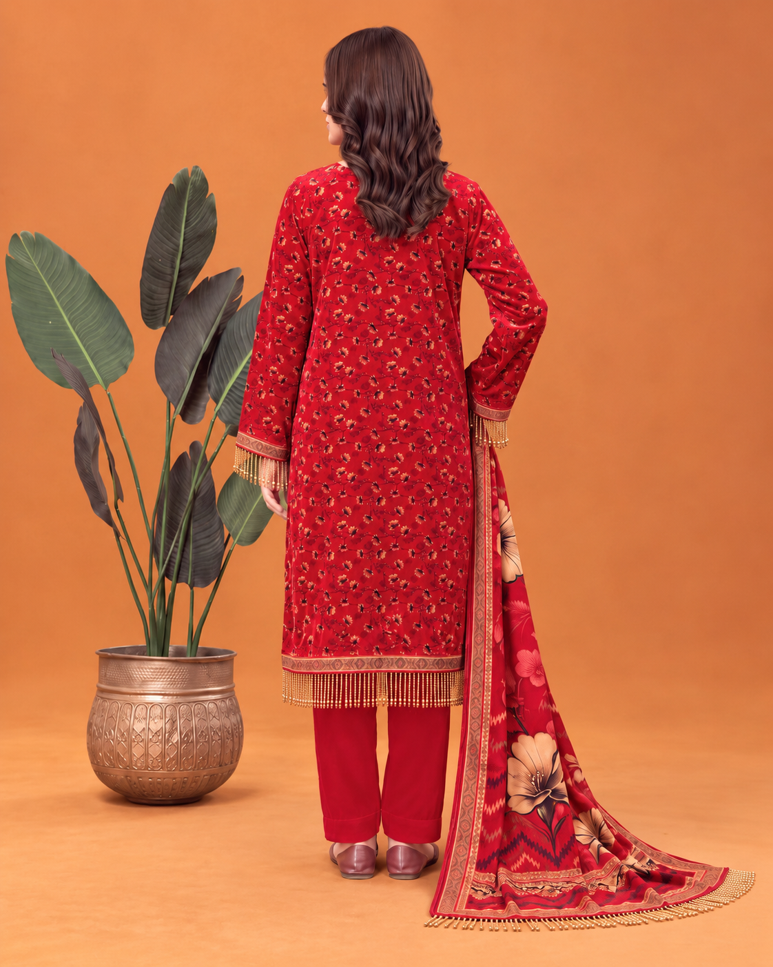 Riaz Arts Mahees Luxury Winter Digital Printed Velvet Suit