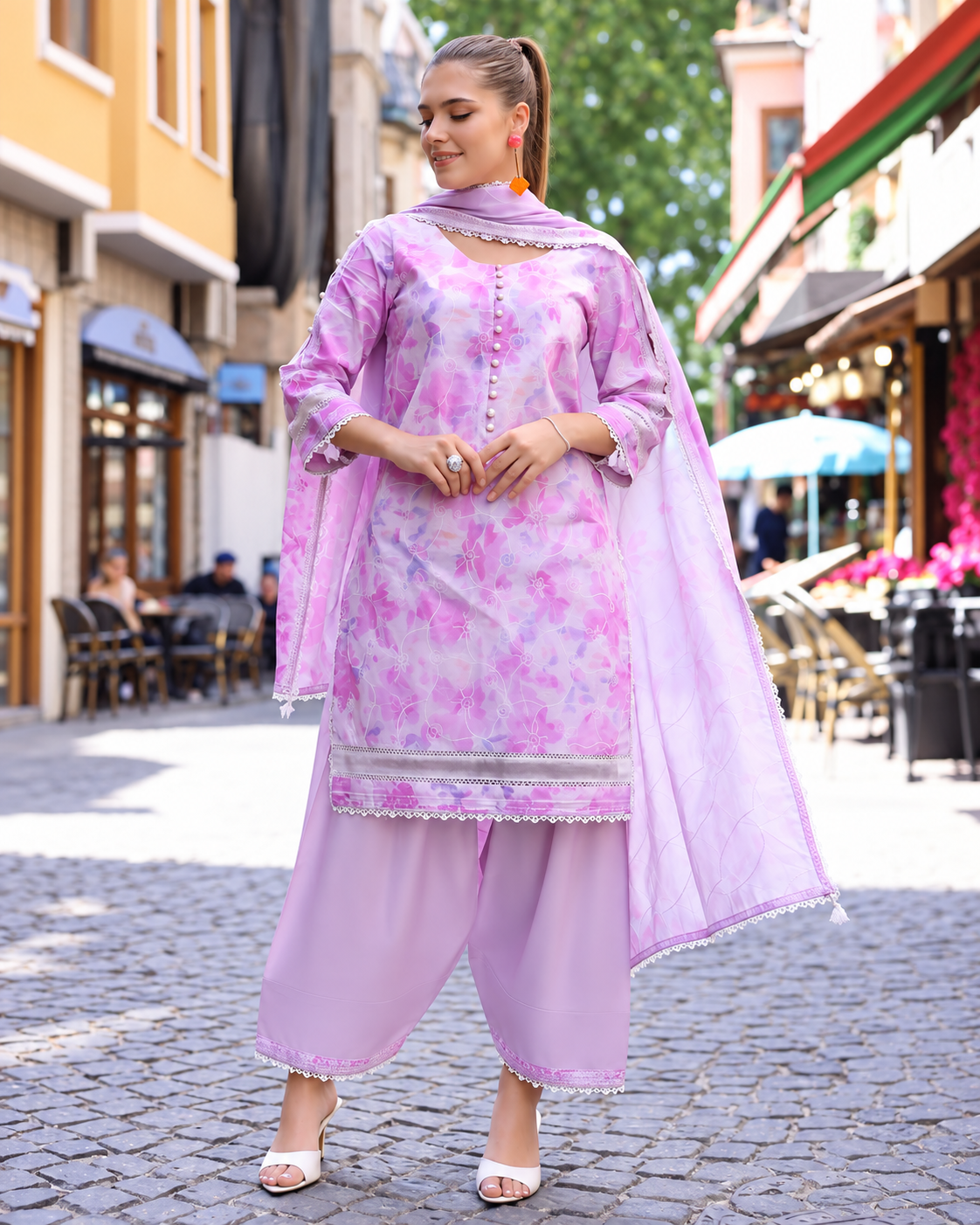 Alzohaib DHAGAKARI Digital Printed Embroidered 3 Piece Lawn Suit