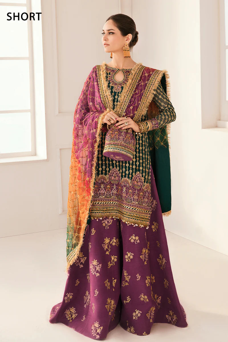 Luxury 10-Piece Embroidered Chiffon & Grip Bridal Suit with Dupatta — Unstitched