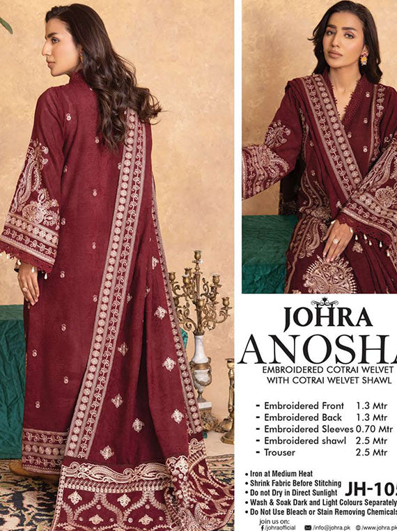 Anosha By Johra Cotrai Velvet Collection 2024 (JH-1055)