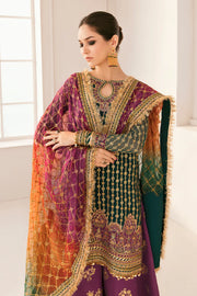 Luxury 10-Piece Embroidered Chiffon & Grip Bridal Suit with Dupatta — Unstitched