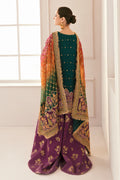 Luxury 10-Piece Embroidered Chiffon & Grip Bridal Suit with Dupatta — Unstitched