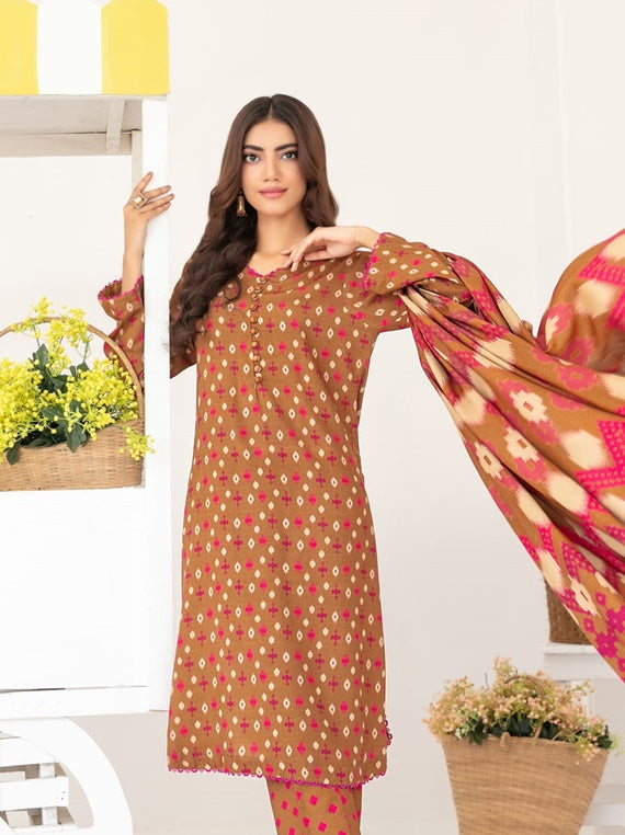 Zurina Printed Leather Peach Collection 2025 by Tawakkal Fabrics (D-4480)