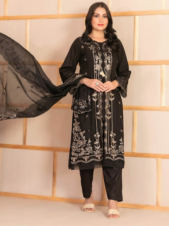 MAHANI Semi-Stitched Embroidered Viscose Collection by Tawakkal (D-4315)