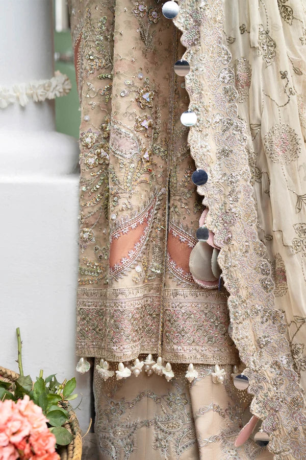 Luxury Embroidered Printed Chiffon Formal Suit with Hand Embellishments