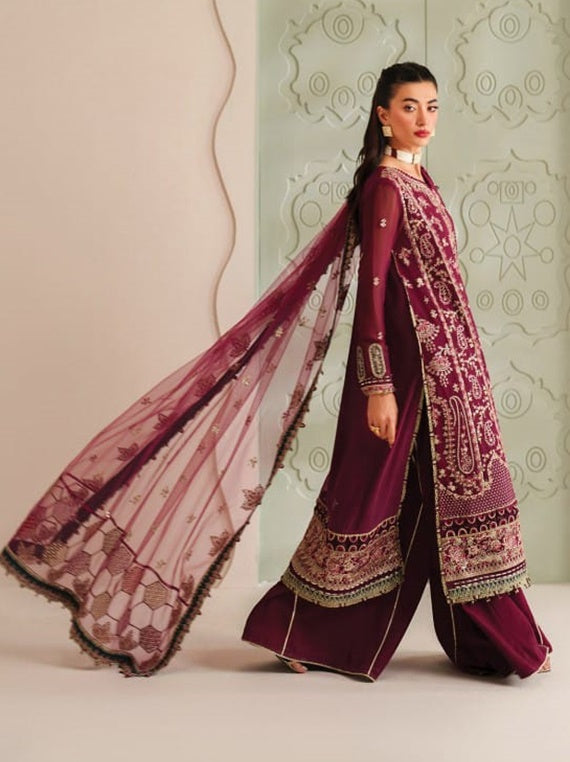 Xenia Luxury Embroidered Chiffon Unstitched Collection (ZEYARA)