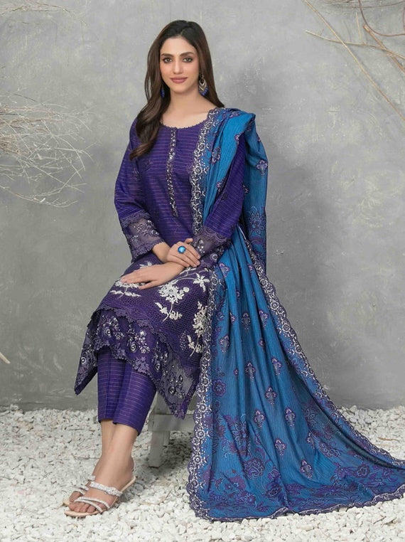 Dimah By Tawakkal Semi-Stitched Zari Khaddar Collection 2024 (D-1166)