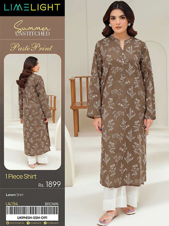 Limelight Printed Lawn Collection 2025 Vol-03 (U4194 Brown)
