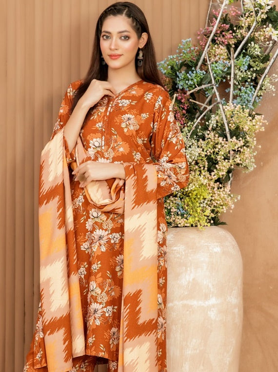 Anzish Fancy Embroidered  Leather Peach Collection By Tawakkal (D-4835)