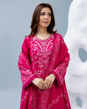 Zarnish by Johra Luxury Embroidered Winter Suit with Embroidered Wool Shawl