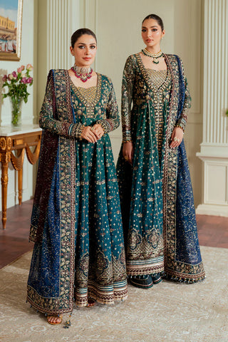 Embroidered Handmade Digital Printed Chiffon 12-Piece Unstitched Suit With Velvet & Organza Borders, Embroidered Dupatta & Dyed Silk Trousers