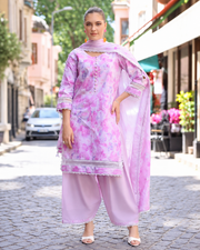 Alzohaib DHAGAKARI Digital Printed Embroidered 3 Piece Lawn Suit