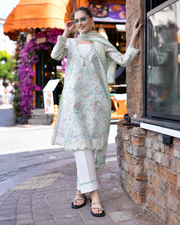 Alzohaib DHAGAKARI Digital Printed Embroidered 3 Piece Lawn Suit