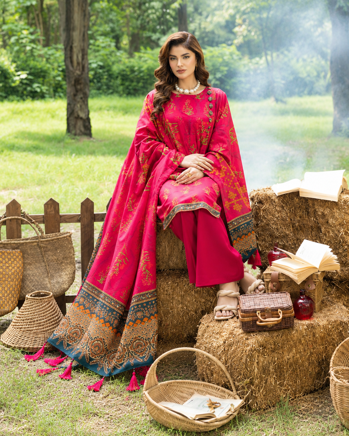 Alzohaib Colors Khaddar Digital Printed 3 Piece Suit