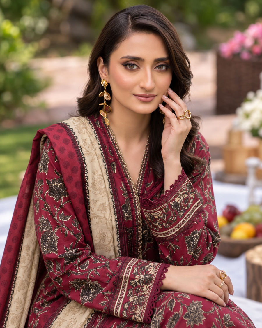 Rang By Motifz Digital Premium Printed Linen Suit with Linen Dupatta