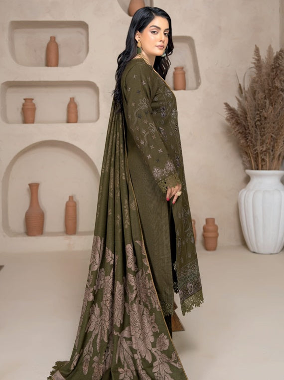 MAIRA peach leather embroidered luxury winter collection (D-06)
