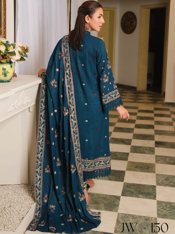 ABRISH Embroidered Fancy Peach Leather Collection by Johra (JW-150)
