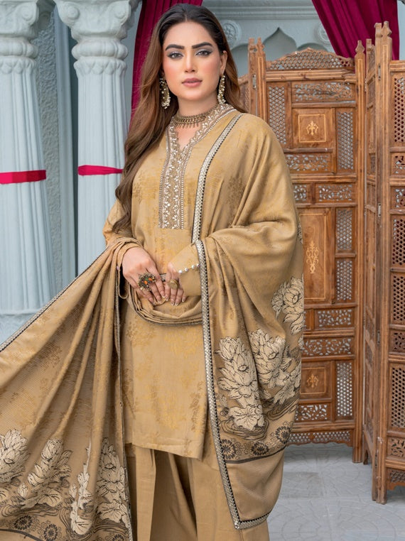Nihal self jacquard peach Collection By Riaz Arts (D-06)