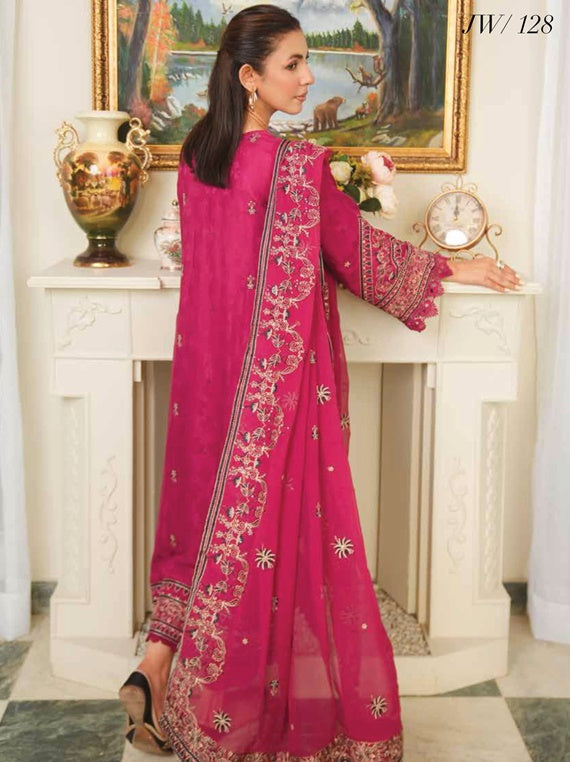 Reenaz by Johra Embroidered viscose staple Collection (JW-128)