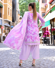 Alzohaib DHAGAKARI Digital Printed Embroidered 3 Piece Lawn Suit