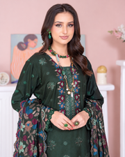 Riaz Arts Kamyar Luxury Winter Embroidered Wool Touch Peach Suit