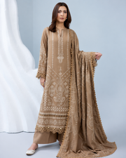 Zarnish by Johra Luxury Embroidered Winter Suit with Embroidered Wool Shawl