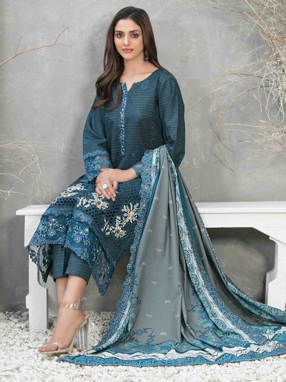 Dimah By Tawakkal Semi-Stitched Zari Khaddar Collection 2024 (D-1168)