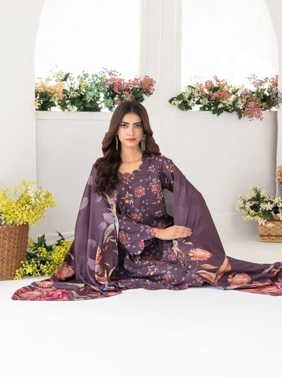 Zurina Printed Leather Peach Collection 2025 by Tawakkal Fabrics (D-4482)