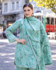Alzohaib DHAGAKARI Digital Printed Embroidered 3 Piece Lawn Suit