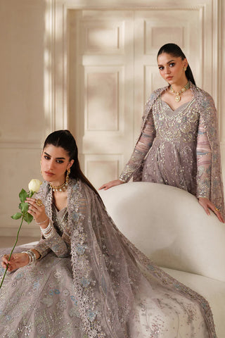 Embroidered Handmade Net 15-Piece Unstitched Suit With Silk & Organza Borders, Embroidered Net Dupatta & Dyed Silk Trousers