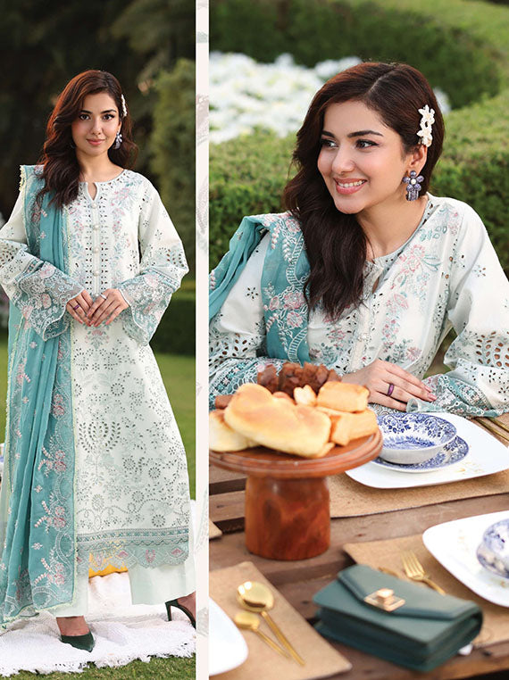 Hayam By Imrozia Luxury Lawn Collection 2025 (SL 88 HIBA)