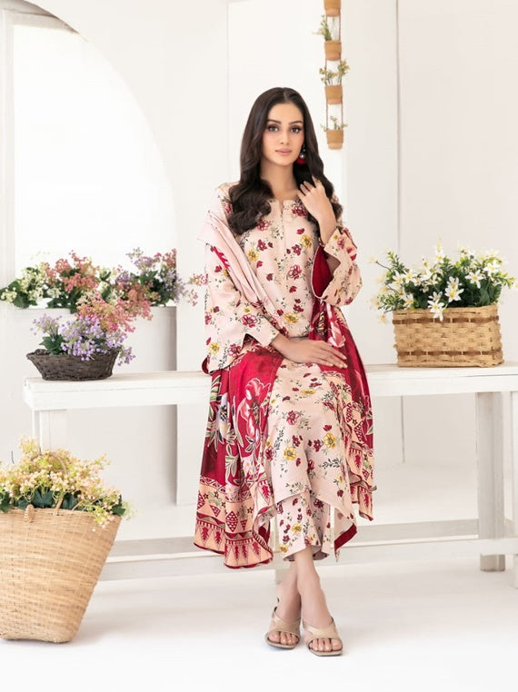 Zurina Printed Leather Peach Collection 2025 by Tawakkal Fabrics (D-4483)