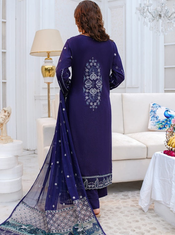 Khubsurat Sham By 𝑴𝑨𝑵𝑰𝒁𝑨𝒀 Embroidered Karandi Collection (Design-08)