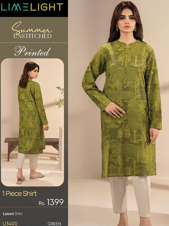 Limelight Printed Lawn Collection 2025 Vol-01 (U3400 Green)