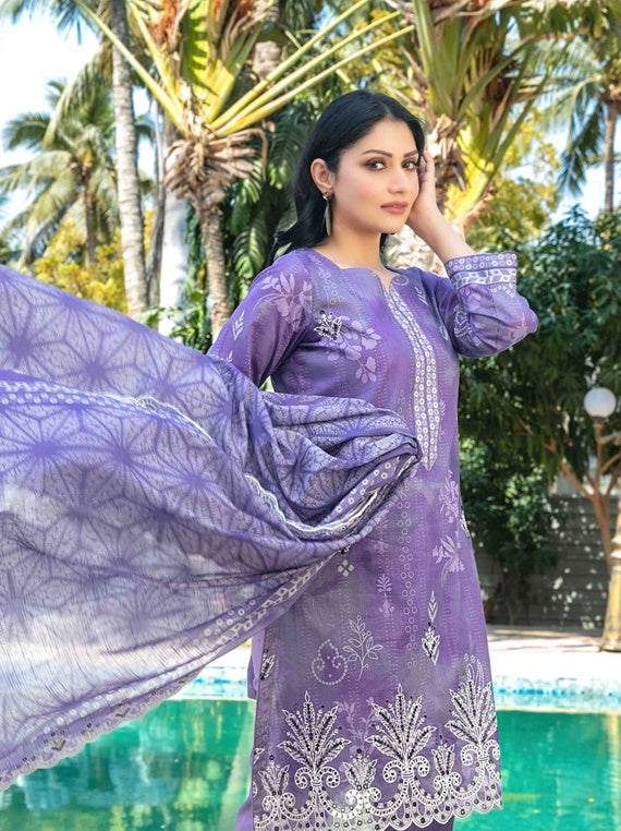 Thamina By Tawakkal Slub Lawn Collection 2025 (D-1200)
