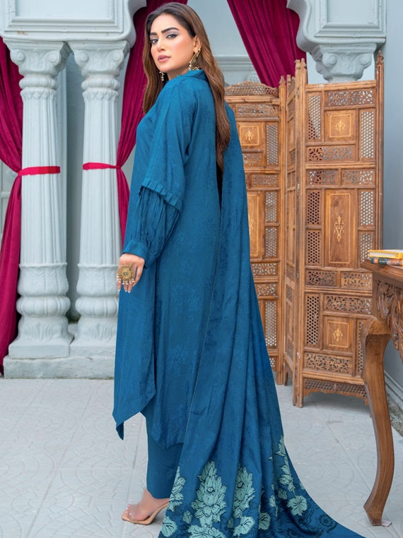 Nihal self jacquard peach Collection By Riaz Arts (D-08)