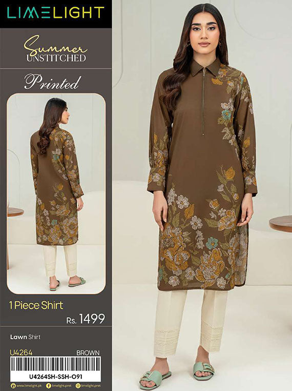 Limelight Printed Lawn Collection 2025 Vol-03 (U4264 Brown)